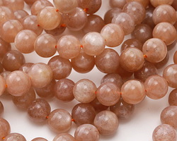 Peach Moonstone Round 8mm Beads