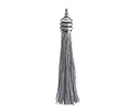 Zola Elements Pewter Thread Tassel w/ Antique Silver Finish Pagoda Tassel Cap 12x90mm