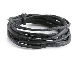 Black Vintage Leather Cord 2mm