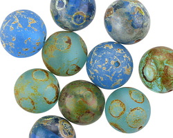 Czech Glass Coastal Mix Picasso Round Druk 12mm
