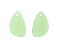 Peridot Beach-Style Glass Eclipse Pendant Pair 13x21mm