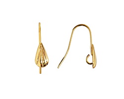 Gold (plated) Earwire w/ Angled Teardrop 18x18mm