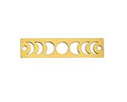Gold (plated) Stainless Steel Moon Phases Tag Focal Link 30x8mm