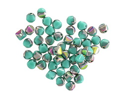 Czech Glass Turquoise w/ Vitrail Bicone 4mm