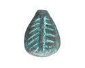 Mykonos Metalized Ceramic Copper Patina Fossil Pendant 30x39mm