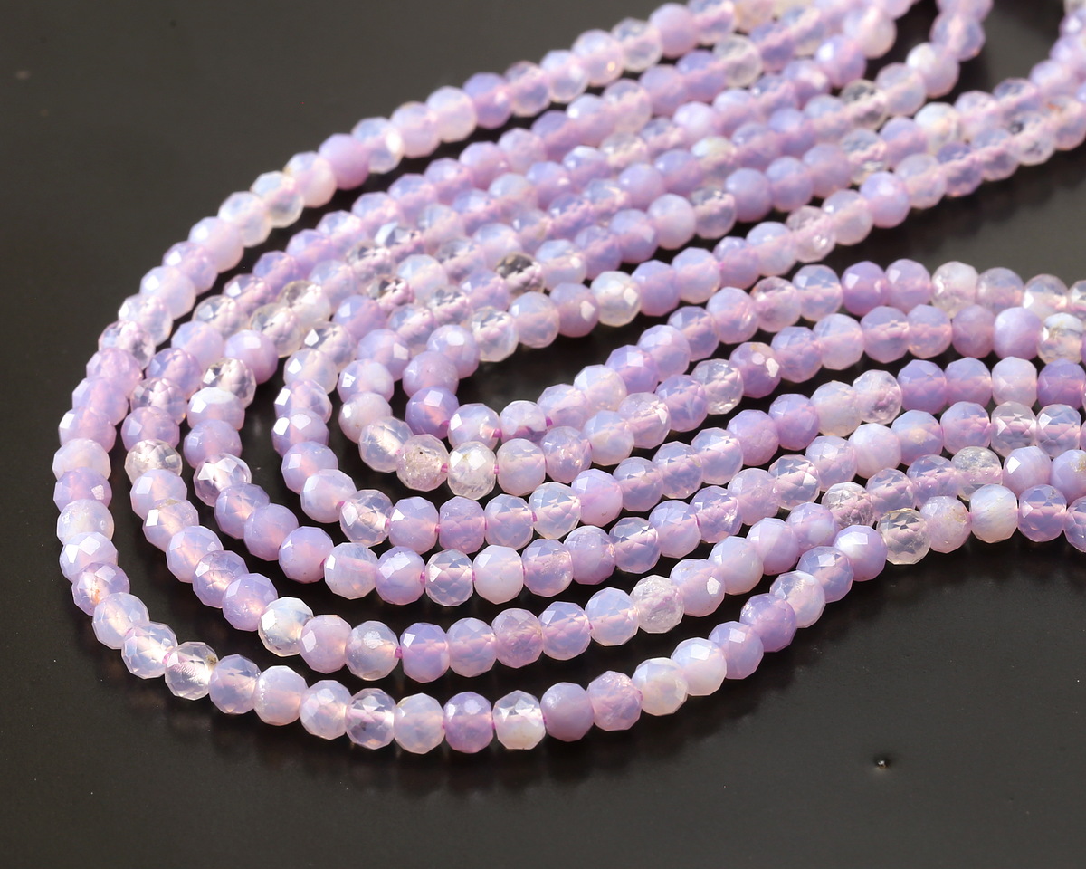 Lavender Moon Quartz (AA) Microfaceted Rondelle 3x4mm