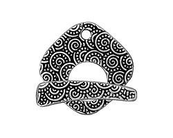 TierraCast Antique Silver (plated) Large Spiral Toggle Clasp 23x22mm, 24mm