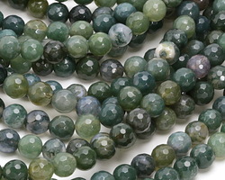 Moss Agate Faceted Round 8mm