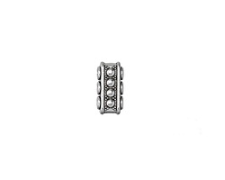 Zola Elements Antique Silver (plated) 3-Hole Studded Bar Bead 7.5x15mm