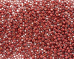 TOHO PermaFinish Galvanized Brick Red Round 11/0 Seed Bead