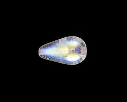 Czech Glass Crackle Crystal w/ AB Teardrop 18x11mm