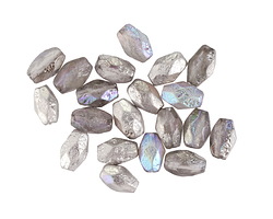 Czech Glass Textured Crystal AB w/ Silver Fire Polished Rice 7x5mm