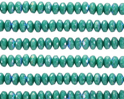 Czech Glass Green Turquoise AB Fire Polished Rondelle 2x3mm