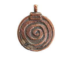 Mykonos Antique Copper (plated) Labyrinth Pendant 30x38mm