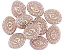 Czech Glass Thistle w/ Platinum Mystic Eye 14x11mm