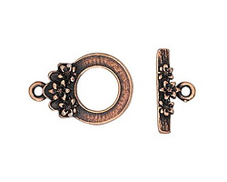 TierraCast Antique Copper (plated) Blossom Toggle Clasp 21x14mm, 17mm Bar