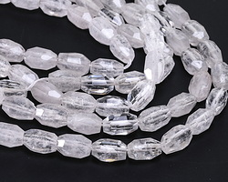 Rock Crystal Quartz Microfaceted Long Nugget 9x14mm