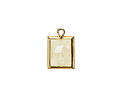 Lemon Quartz w/ Gold Finish Faceted Rectangle Focal 10x15mm