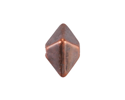 Mykonos Metalized Ceramic Antique Copper Octahedron Bead 13x15mm
