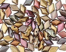 Matte Metallic Gold Copper Iris GemDuo 8x5mm Seed Bead