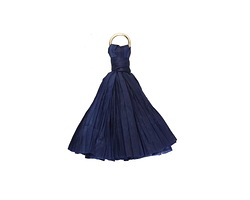 Navy Blue w/ Jump Ring Raffia Tassel 40mm