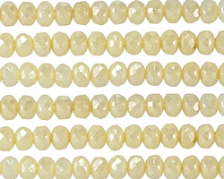 Czech Glass Ivory Opal w/ Mercury Finish Fire Polished Rondelle 3x5mm