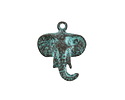Mykonos Copper (plated) Patina Elephant Head Charm 22x18mm