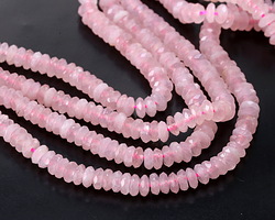 Rose Quartz Faceted Spacer Rondelle 2x5mm