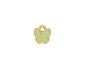 24K Gold (plated) Sweet Mint Enamel Butterfly Focal 9x9.5mm