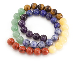 Chakra Mix (Amethyst, Lapis, Brazil Sodalite, Green Aventurine, Tiger Eye, Yellow Calcite, Red Jasper) Round 10mm