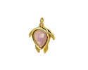 Kunzite w/ Gold Finish Sea Turtle Focal 15x19mm