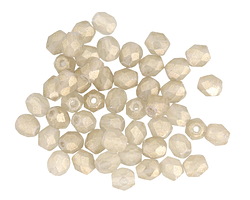 Czech Glass Sueded Gold Black Diamond Fire Polished Round 4mm