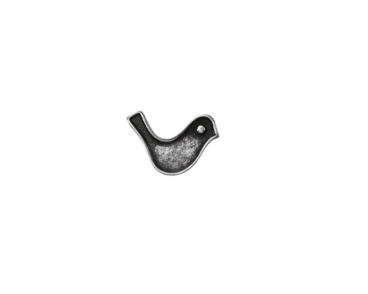 Antique Silver (plated) Bird Bead 8x12.5mm