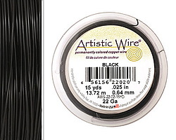 Artistic Wire Black 22 gauge, 15 yards
