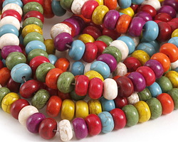 Magnesite (multi) Rondelle 10mm