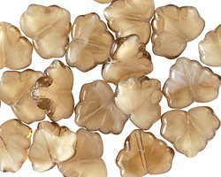 Czech Glass Vanilla Smoke Maple Leaf 10x13mm