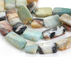 Black Gold Amazonite Thin Pillow 14-25x13mm