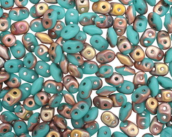 Matte Apollo Turquoise SuperDuo 2x5mm Seed Bead