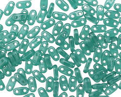 CzechMates Glass Atlantis Green 2-Hole Bar 3x6mm