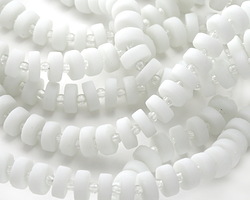 Opaque White Beach-Style Glass Heishi 3x8mm