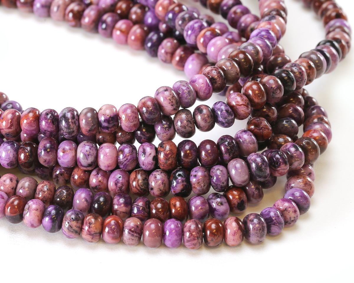 Purple Crazy Lace Agate Rondelle 4x6mm