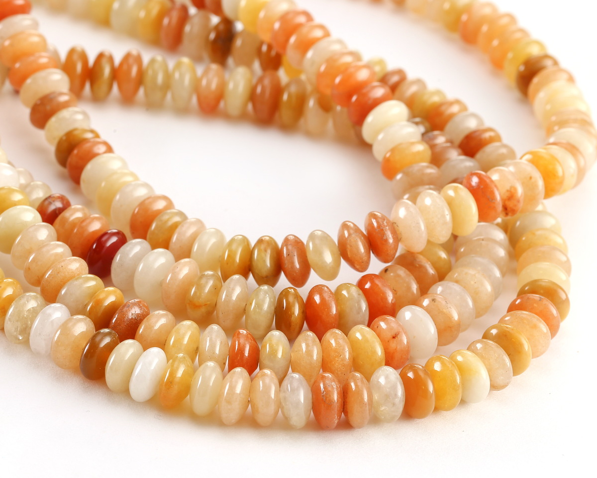 Yellow Jade (nat.) Rondelle 5x8mm