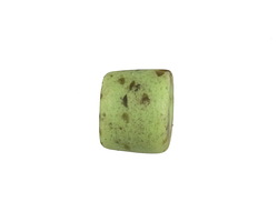 African Powder Glass Speckled Key Lime Barrel 10-15x13-14mm