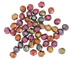 Czech Glass Matte Metallic Bronze Iris Fire Polished Round 4mm