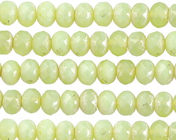Czech Glass Peace Jade w/ Mercury Finish Fire Polished Rondelle 5x7mm