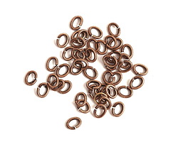 Nunn Design Antique Copper (plated) Textured Oval Jump Ring 6x5mm, 16 gauge
