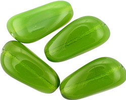 Czech Glass Green Opal (Mix) Nugget 33x19mm