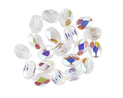 Czech Glass Crystal AB Fire Polished Rice 7x5mm