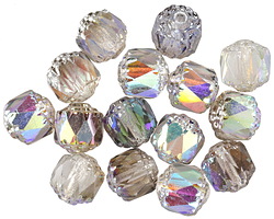 Czech Glass Crystal AB w/ Silver Lantern 8mm