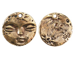 Green Girl Bronze Full Moon Pendant 24mm